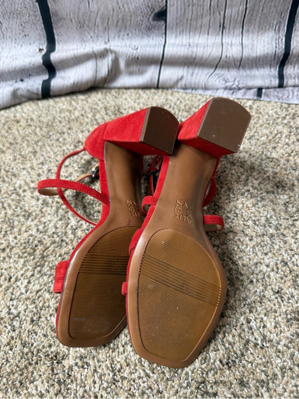Naturalizer Red tiff Suede Strappy Heels with Ankle Buckle - Picture 8 of 10